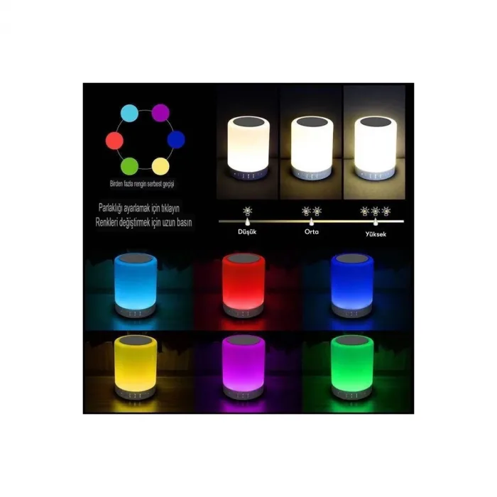 Cl-671 Şarjlı Dokunmatik Gece Lambalı Bluetooth Hoparlör