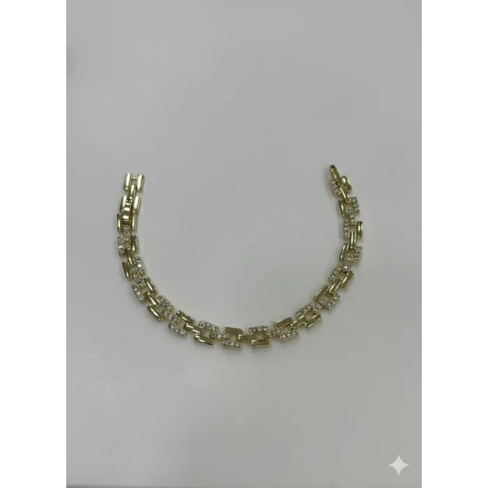    Zirkon Taşlı Pirinç Cm Bileklik 17+2 Cm  - Kbl0397