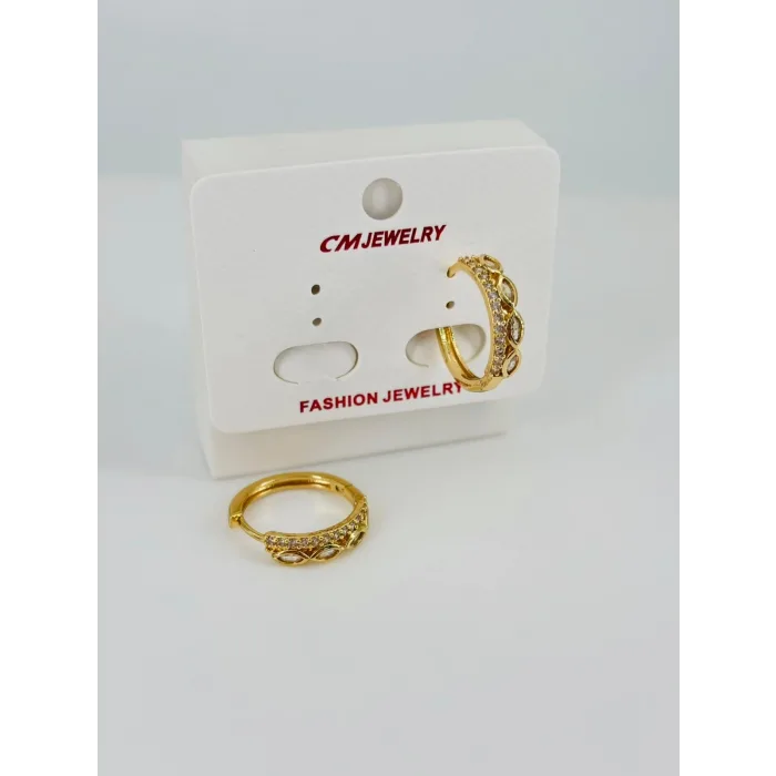   Zirkon Taşlı Pirinç Küpeler - Kp00474