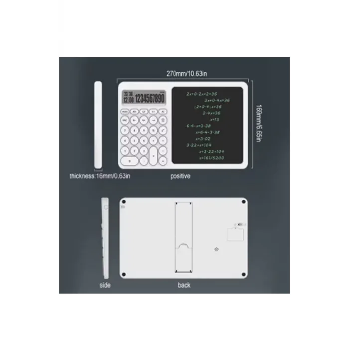 Çok Amaçlı Digital Hesap Makinesi Lcd Ekran Yazma Tableti Ofis Okul İçin Silinebilir El Yazısı Not Defteri