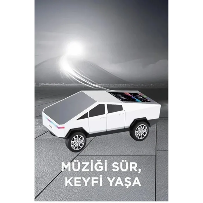 D68 Cyber Model Araba Tasarımlı Bluetooth Hoparlör 15w Güçlü Ses Rgb Led /tws/usb Beyaz