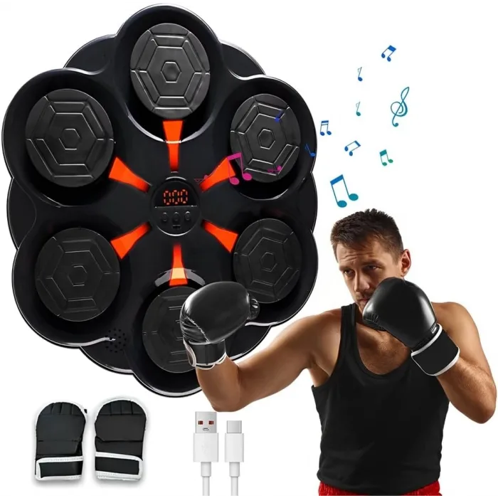 Duvar Boks Makinesi Müzikli Bluetooth Hoparlör Özellikli Led Işıklı Ritimli 9 Mod Seviye Ayarlı Box