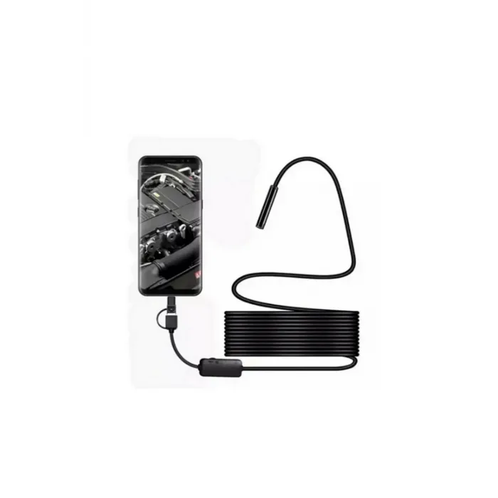 Endoskop Yılan Video Kamera Led’li 5 Metre 7 Mm Sert Kablo Yüksek Kaliteli Stereo