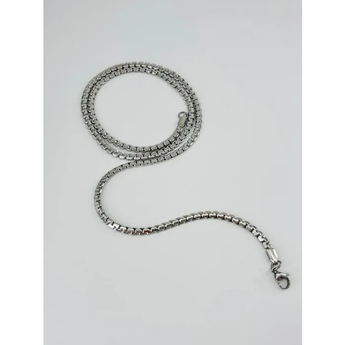 Gri Çelik Çelik Kolye 60 Cm - Ekl0056