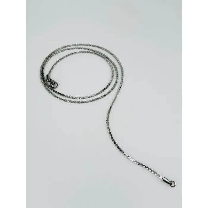 Rodyum Çelik Erkek Kolye 60 Cm - Ekl0009