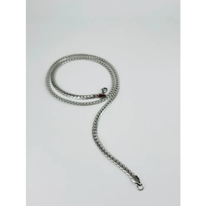 Rodyum Çelik Erkek Kolye 60 Cm - Ekl0010