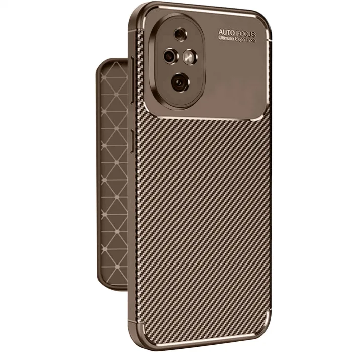 Honor 200 Kılıf Auto Focus Karbon Kapak - Kahverengi