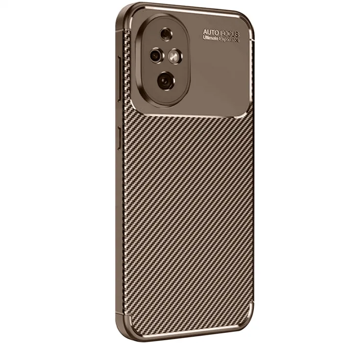 Honor 200 Kılıf Auto Focus Karbon Kapak - Kahverengi
