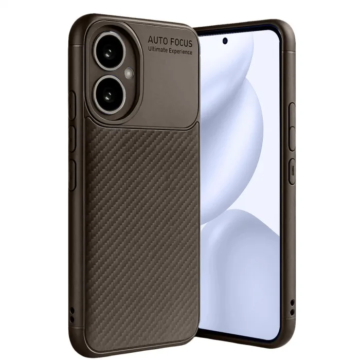 Honor 400 Kılıf Auto Focus Karbon Kapak - Kahverengi