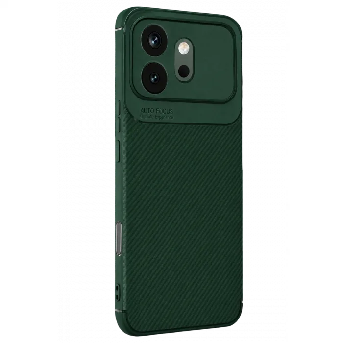Huawei Honor 600 Auto Focus Karbon Kapak - Koyu Yeşil