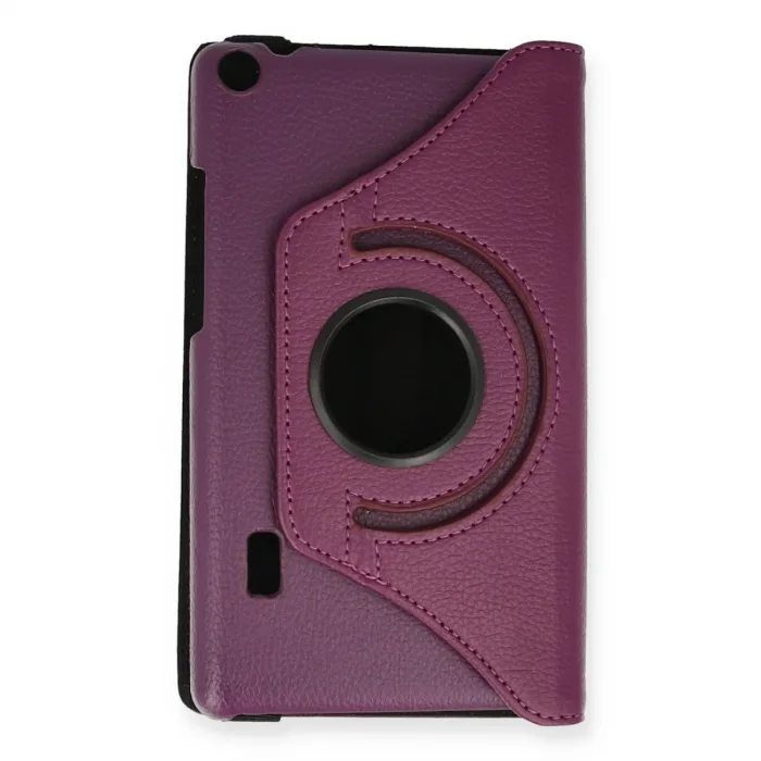 Huawei Mediapad T3 7 Kılıf 360 Tablet Deri Kılıf - Mürdüm