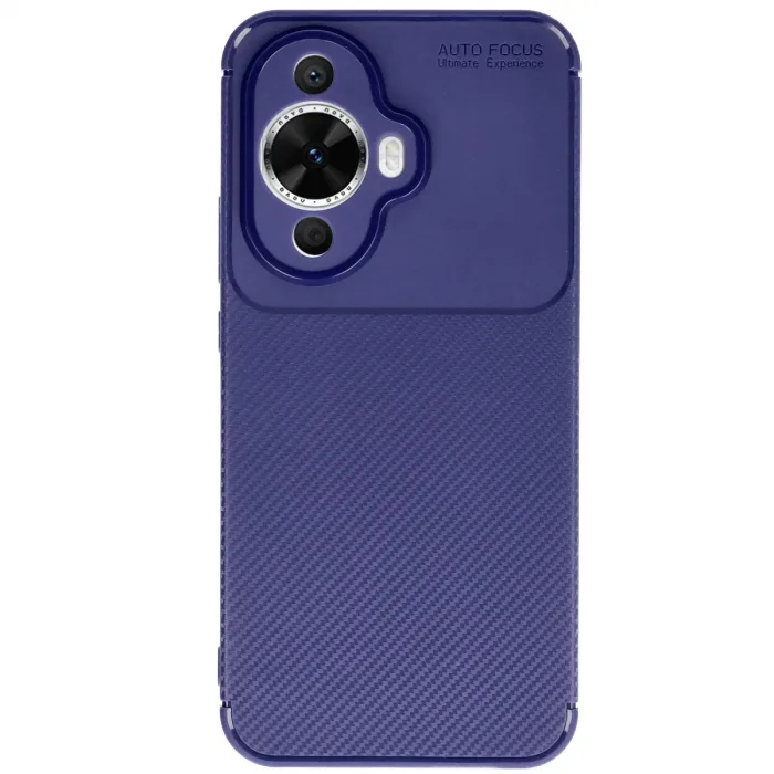 Huawei Nova 12s Kılıf Auto Focus Karbon Kapak - Lacivert