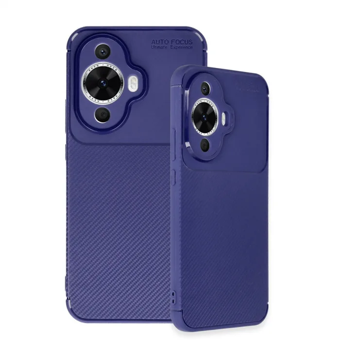 Huawei Nova 12s Kılıf Auto Focus Karbon Kapak - Lacivert