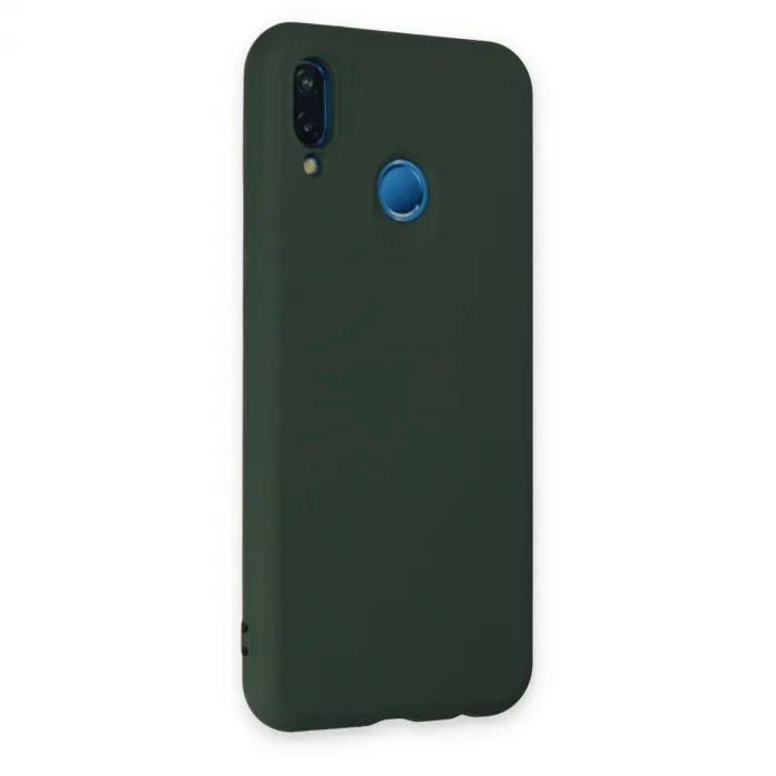 Huawei P20 Lite Kılıf Nano İçi Kadife Silikon - Koyu Yeşil