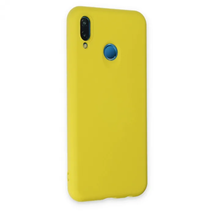 Huawei P20 Lite Kılıf Nano İçi Kadife Silikon - Sarı