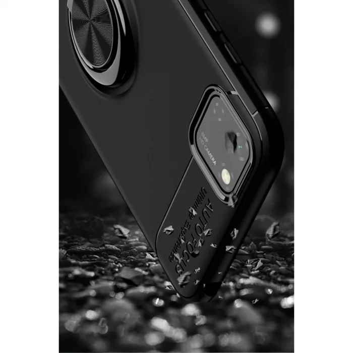 Huawei Y5p Kılıf Range Yüzüklü Silikon - Siyah-mavi