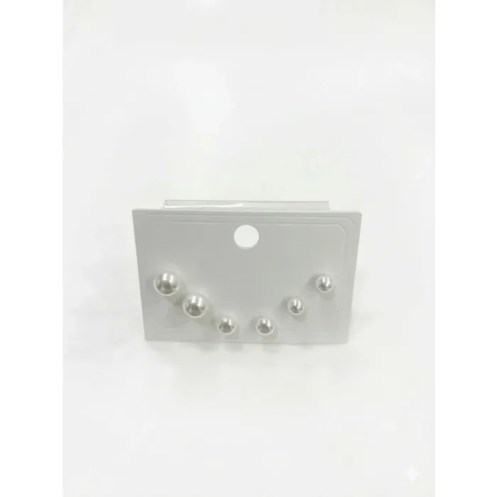 İnci ( İğne Kısmı Rodyum Kaplama ) Zirkon Taşlı Pirinç Altılı  Kombin Küpe - Kp00656