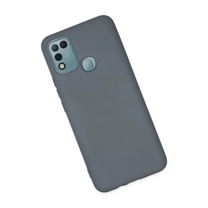 İnfinix Hot 10 Play Kılıf Nano İçi Kadife Silikon - Gri
