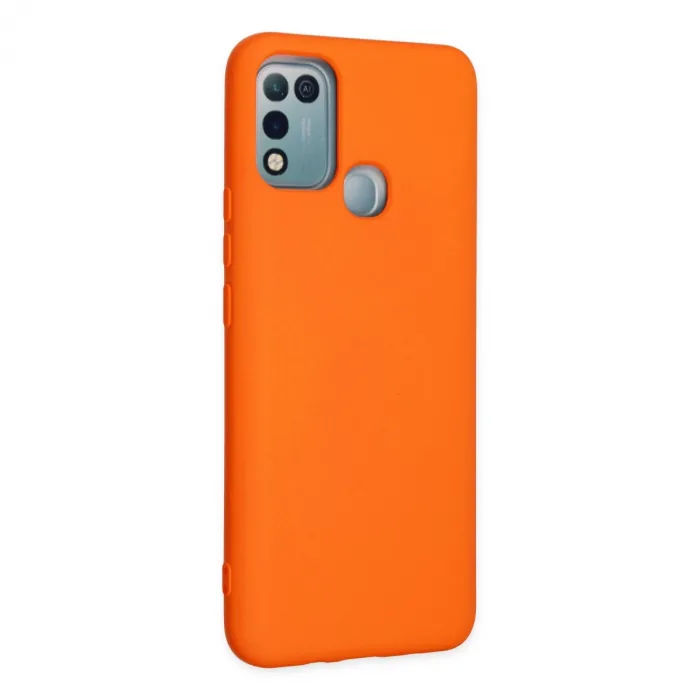 İnfinix Hot 10 Play Kılıf Nano İçi Kadife Silikon - Turuncu