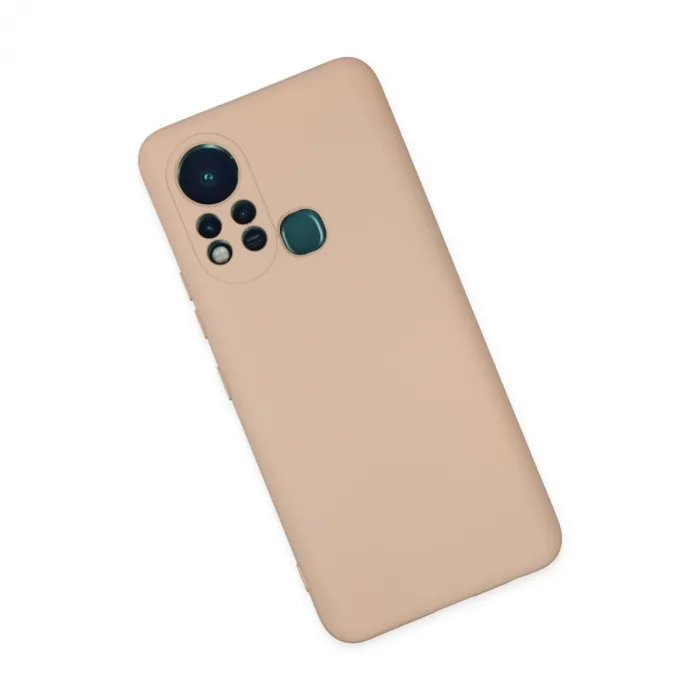 İnfinix Hot 11s Kılıf Nano İçi Kadife Silikon - Pudra