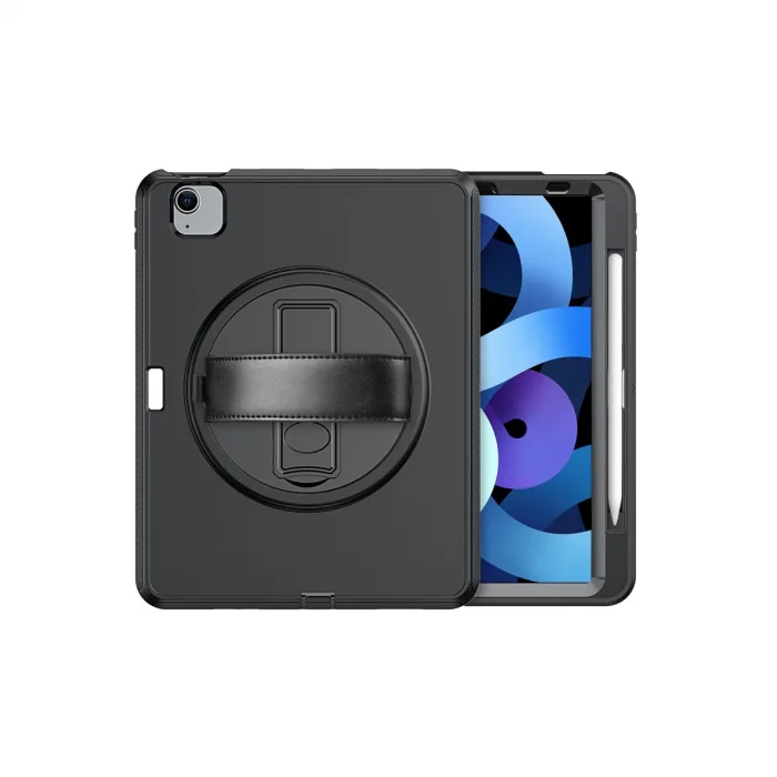 İpad 2022 10.9 (10.nesil) Kılıf Hand Strap Tablet Kılıfı - Siyah