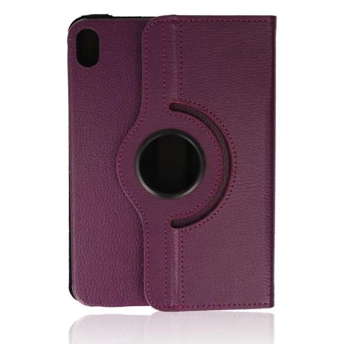 İpad Mini 6 Kılıf 360 Tablet Deri Kılıf - Mürdüm