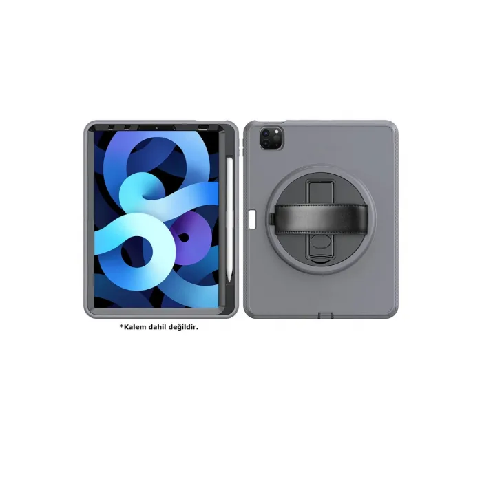 İpad Pro 11 (2018) Kılıf Hand Strap Tablet Kılıfı - Gri