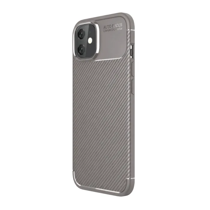 İphone 11 Kılıf Auto Focus Karbon Kapak - Gri