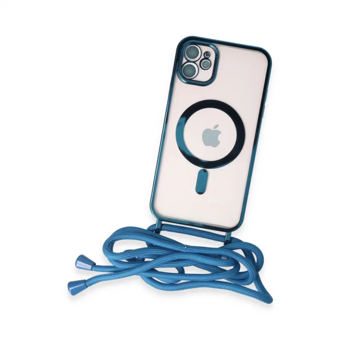İphone 11 Kılıf Divo Lazer Askılı Magsafe Kapak - Sierra Blue