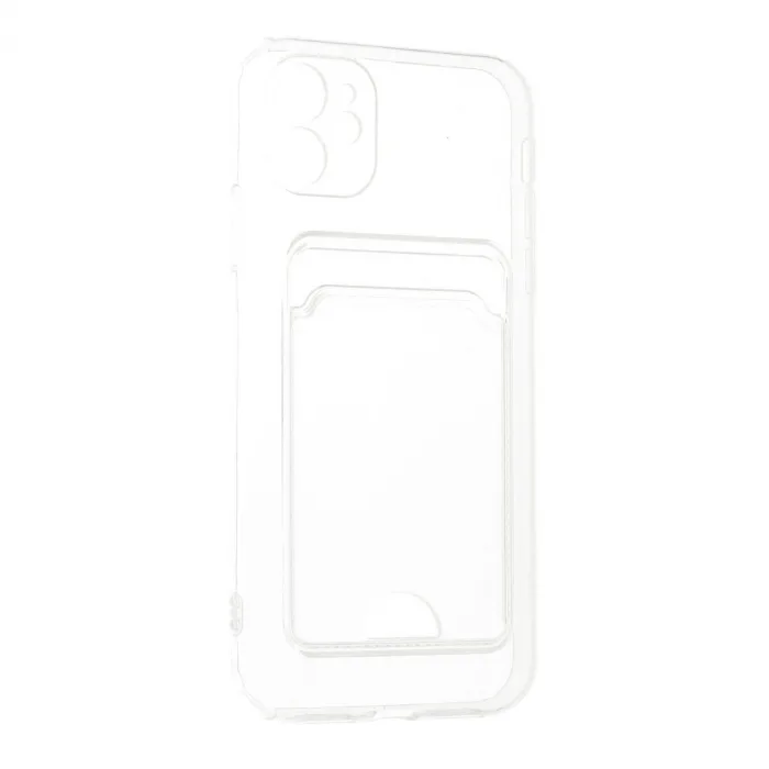 iPhone 11 Kılıf Kart Şeffaf Silikon - Şeffaf