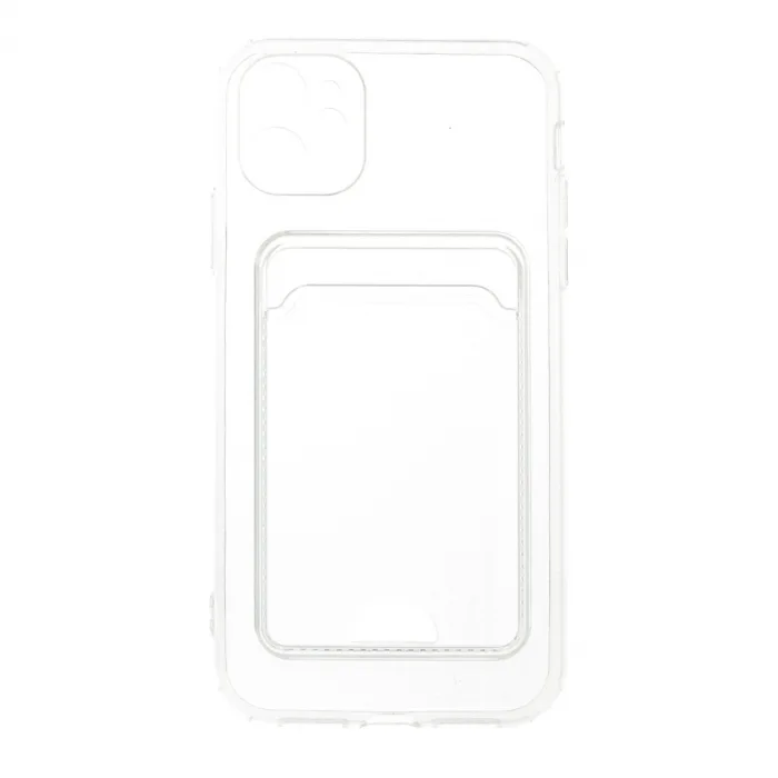 iPhone 11 Kılıf Kart Şeffaf Silikon - Şeffaf