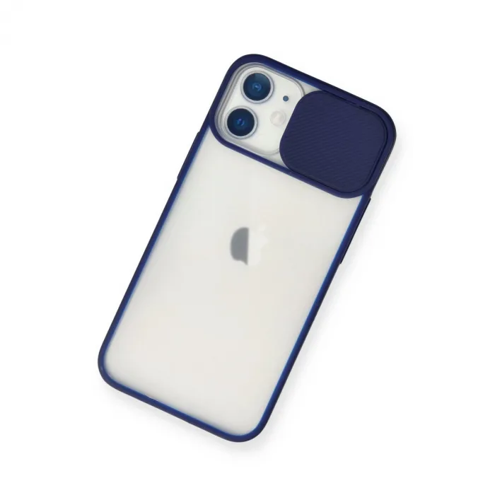 İphone 11 Kılıf Palm Buzlu Kamera Sürgülü Silikon - Lacivert