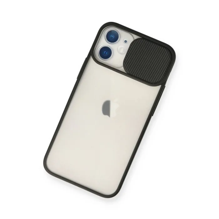 İphone 11 Kılıf Palm Buzlu Kamera Sürgülü Silikon - Siyah