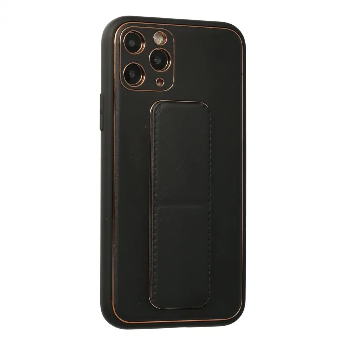 iPhone 11 Pro Kılıf Coco Deri Standlı Kapak - Siyah