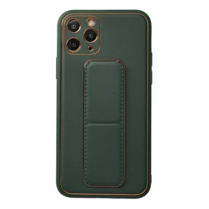 iPhone 11 Pro Kılıf Coco Deri Standlı Kapak - Yeşil