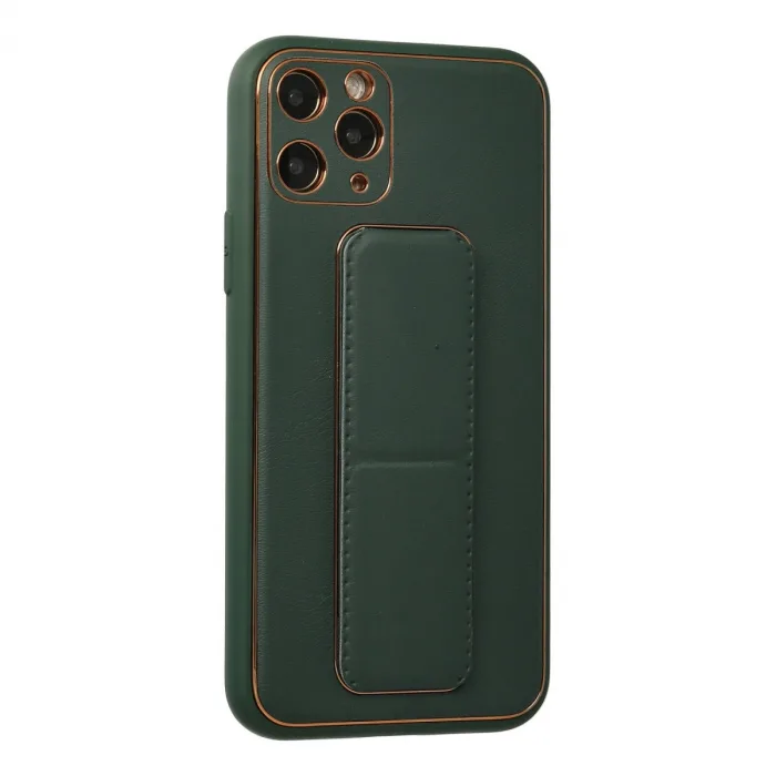 iPhone 11 Pro Kılıf Coco Deri Standlı Kapak - Yeşil
