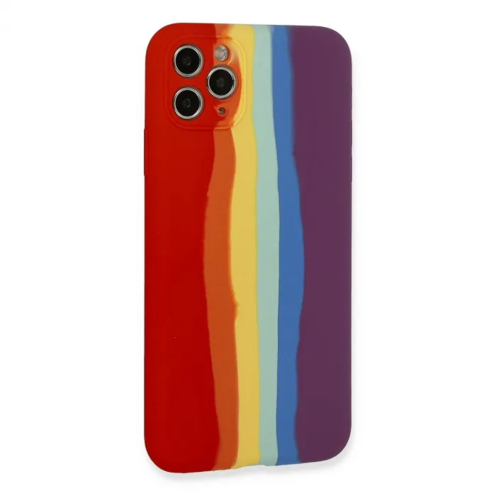 İphone 11 Pro Kılıf Ebruli Lansman Silikon - Kırmızı-mor