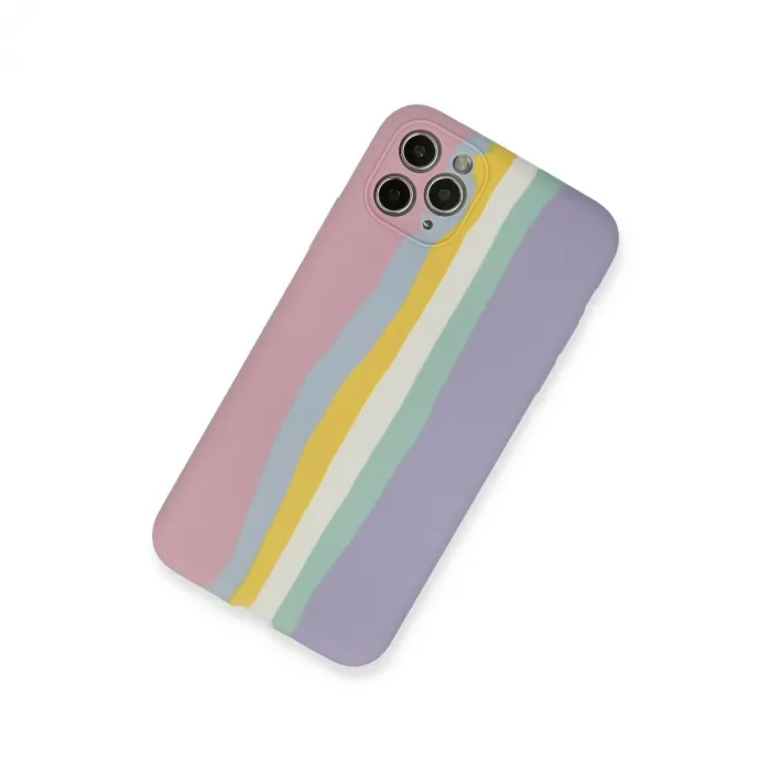 İphone 11 Pro Kılıf Ebruli Lansman Silikon - Pembe-lila