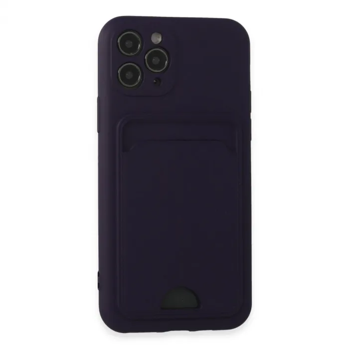 İphone 11 Pro Kılıf Kelvin Kartvizitli Silikon - Derin Mor