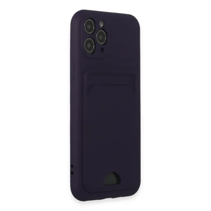 İphone 11 Pro Kılıf Kelvin Kartvizitli Silikon - Derin Mor