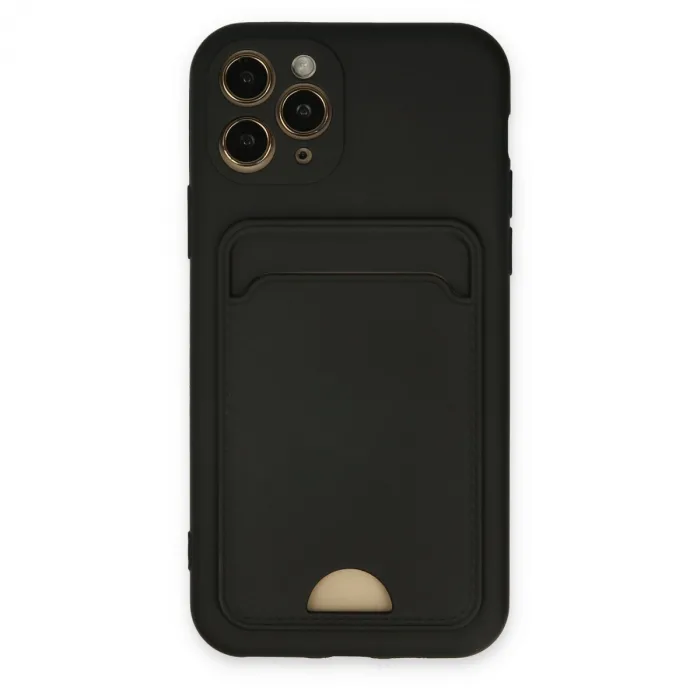 İphone 11 Pro Kılıf Kelvin Kartvizitli Silikon - Siyah