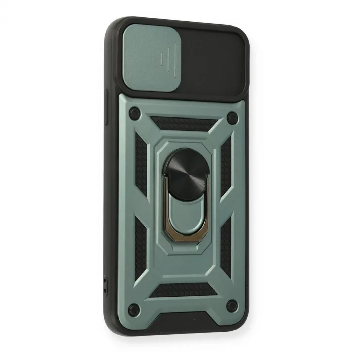 İphone 11 Pro Kılıf Pars Lens Yüzüklü Silikon - Yeşil