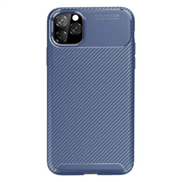 İphone 11 Pro Max Kılıf Auto Focus Karbon Kapak - Lacivert