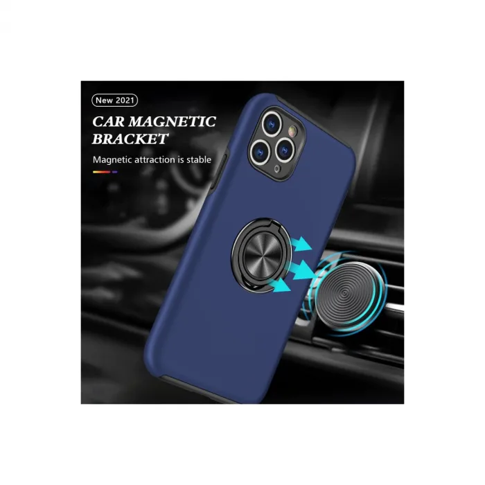 İphone 11 Pro Max Kılıf Elit Yüzüklü Kapak - Lacivert