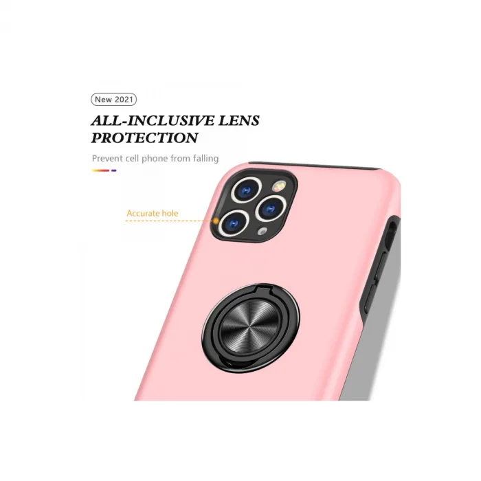 İphone 11 Pro Max Kılıf Elit Yüzüklü Kapak - Pembe