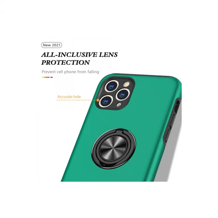 İphone 11 Pro Max Kılıf Elit Yüzüklü Kapak - Yeşil