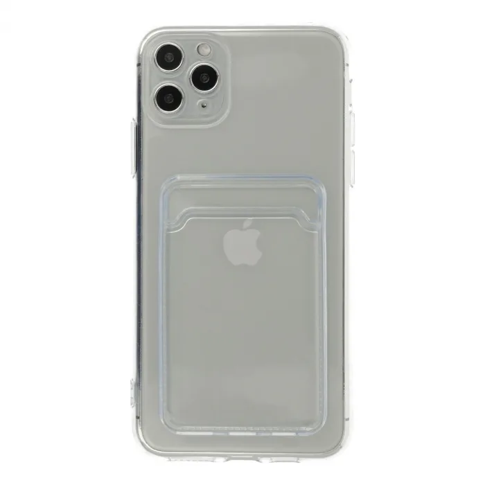 iPhone 11 Pro Max Kılıf Kart Şeffaf Silikon - Şeffaf