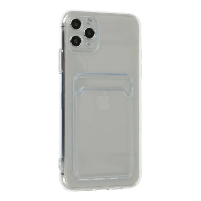 iPhone 11 Pro Max Kılıf Kart Şeffaf Silikon - Şeffaf