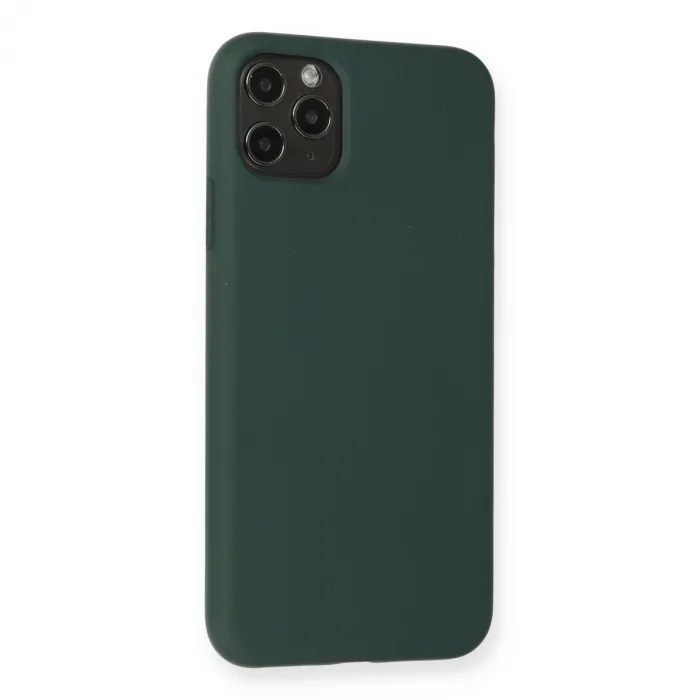 İphone 11 Pro Max Kılıf Nano İçi Kadife Silikon - Koyu Yeşil