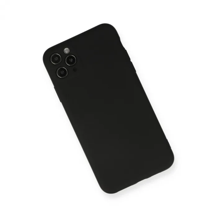 İphone 11 Pro Max Kılıf Nano İçi Kadife Silikon - Siyah